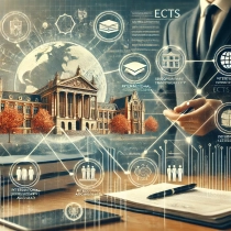 DALL·E 2025-02-26 17.05.27 - A formal and professional image representing academic mobility and the European Credit Transfer and Accumulation System (ECTS). The image should depic